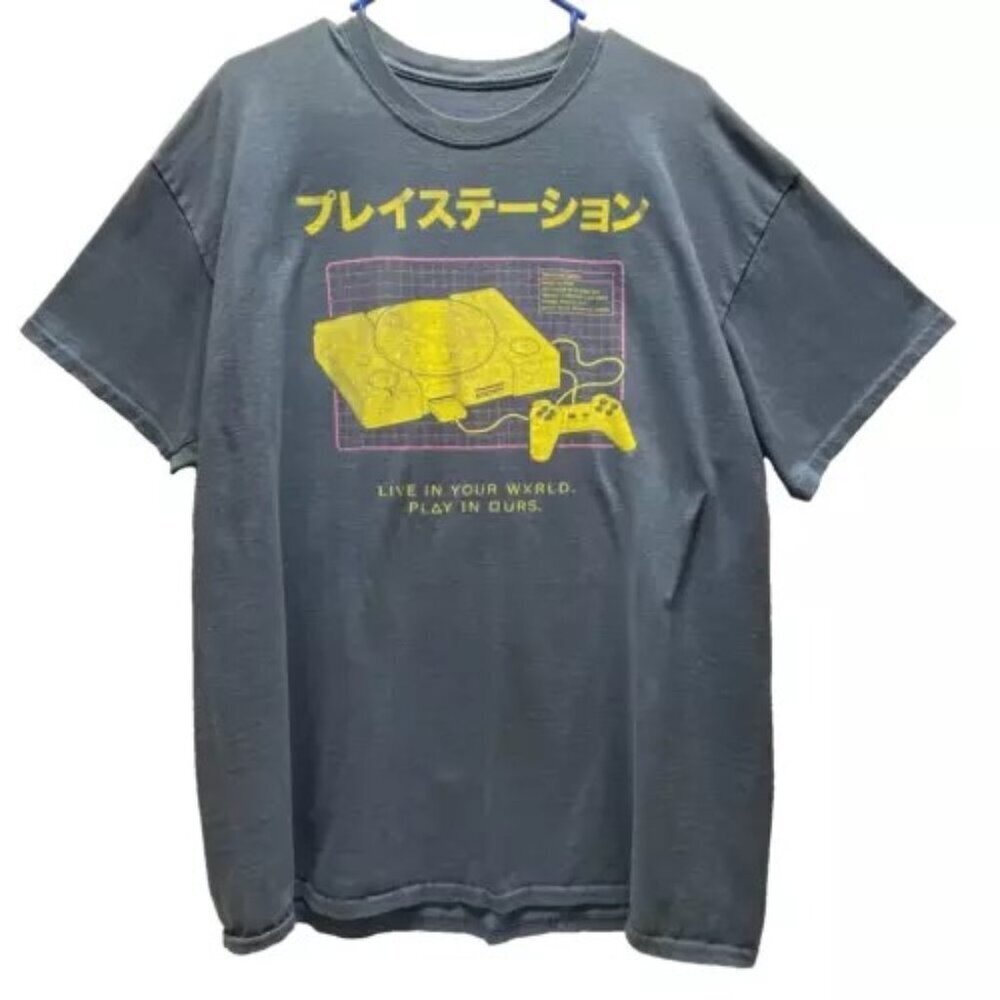 Playstation Shirt Men's 2X Graphic PS Logo Tee‎ Japan 90's Short Sleeve Crewneck